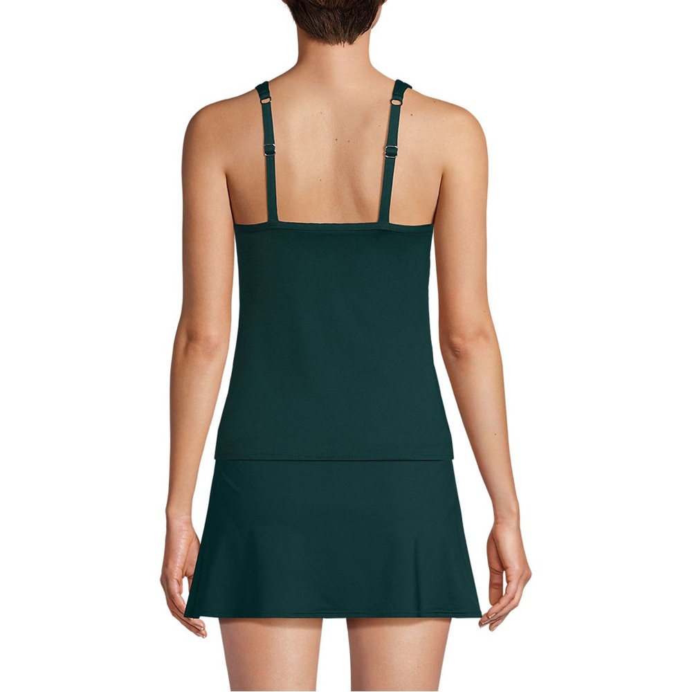 Chlorine Resistant Tummy Control Skirt & Smoothing Control Mesh Hgh Neck Tankini